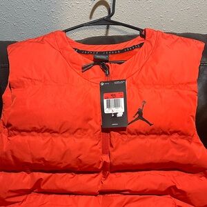 Jordan Red Quilted Puffer Vest with Jumpman Emblem